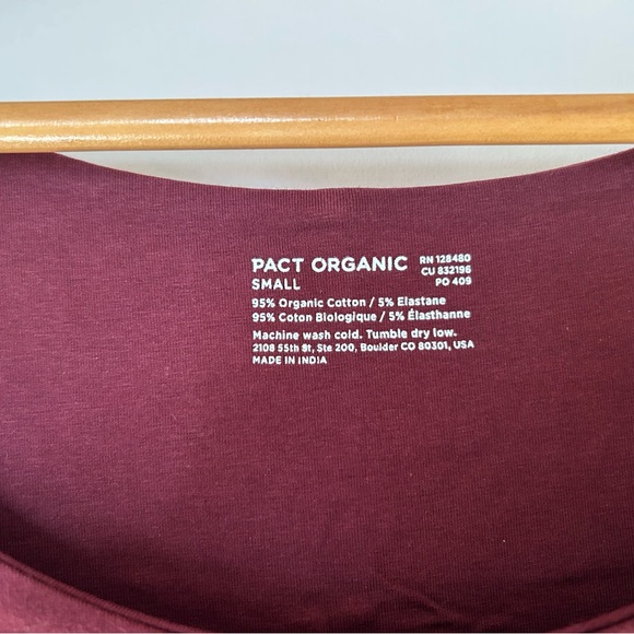Pact Organic Cotton Burgundy Long Sleeve Dress - Picture 2 of 4
